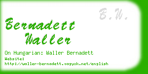 bernadett waller business card